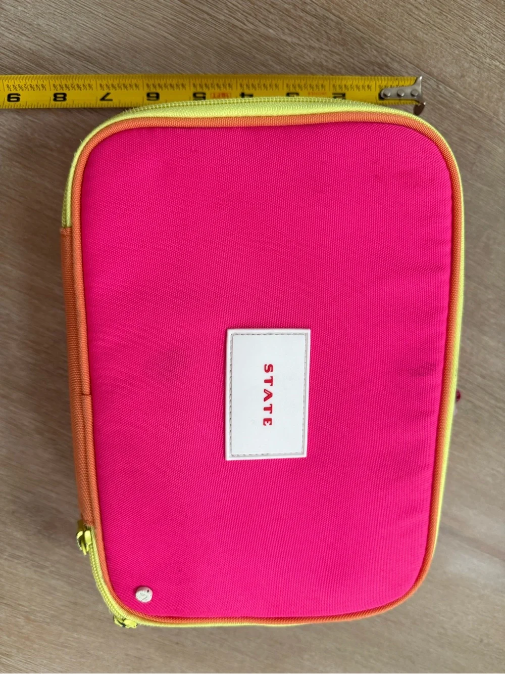 STATE Hot Pink Lunch Bag with Lime Trim